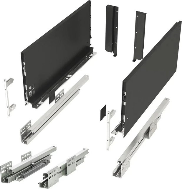 SO-TECH Schubladensystem JUNKER SLIM Push To Open Anthrazit, H: 19,9 cm, L: 50 cm, Belastbar bis 40 kg - Bild 1