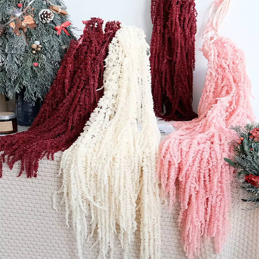 3 Stück hängende getrocknete Blumen von YN HI FLOWER ENJOY YOUR LIFE in Rot für Weihnachtsdekoration, Hochzeiten und Gartenarrangements - Bild 2