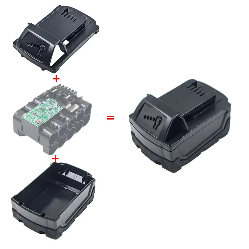 Milwaukee Ersatzteil Set für M18-10 Akku: Obere Abdeckung und Rückseite Gehäuse in Schwarz für 18V Lithium-Batterie 48-11-1815 - Bild 5