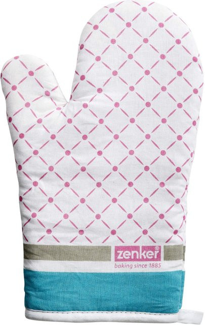 Zenker Ofenhandschuh Sweet Sensation aus Baumwolle, waschbar, Pink/Blau/Weiß - Bild 1