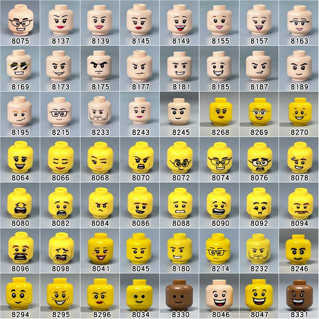 BRICKPANDA DIY Kopf und Gesicht Bausteine Zubehör für Figuren in Mehrfarbig - Bild 1