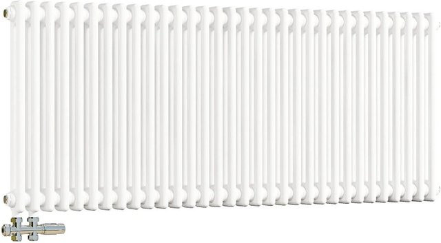 Duschparadies Heizkörper für Warmwasserbetrieb Weiß B: 60 cm, H: 146 cm, 1610W, 2 Säulen - Bild 1