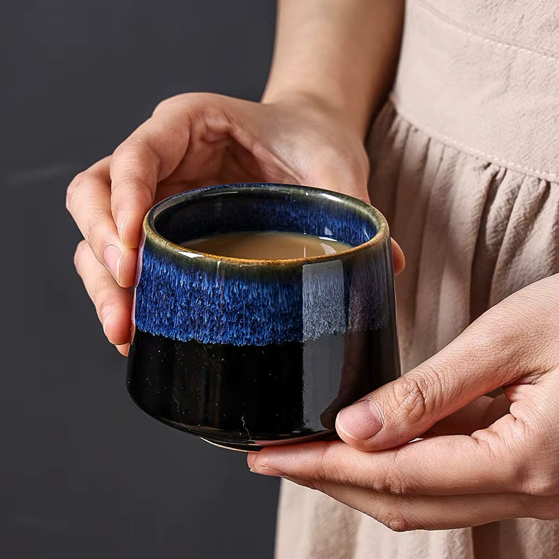 Japanische Keramiktasse im Brennofen-Stil, kreative Teetasse und Kaffeetasse für Haushalt und Büro, mehrfarbig - Bild 3