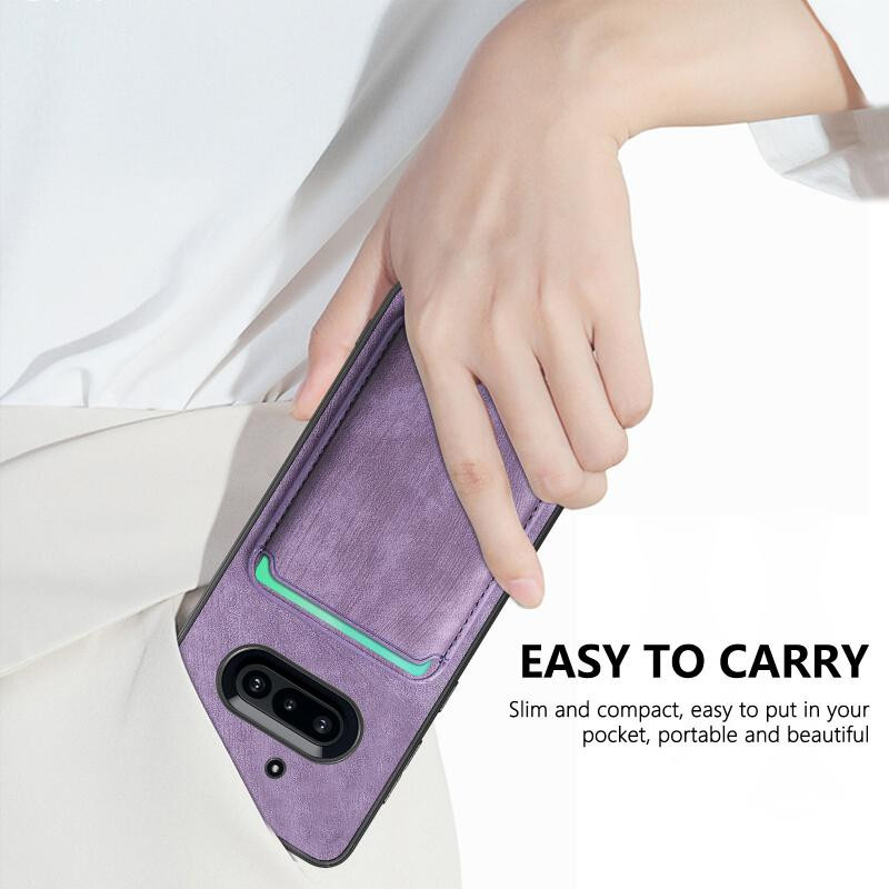 Lederhülle für Nothing Phone 3a Pro als 2 in 1 Magnetische Geldbörse mit Kartenfach in Lila - Bild 1