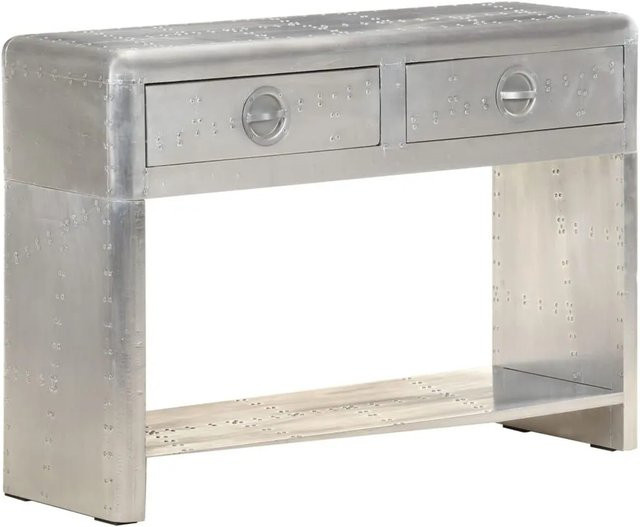 vidaXL Aviator-Sideboard aus Metall im Industrial-Design, Farbe Silber, B/T/H: 110 x 30 x 75 cm - Bild 1