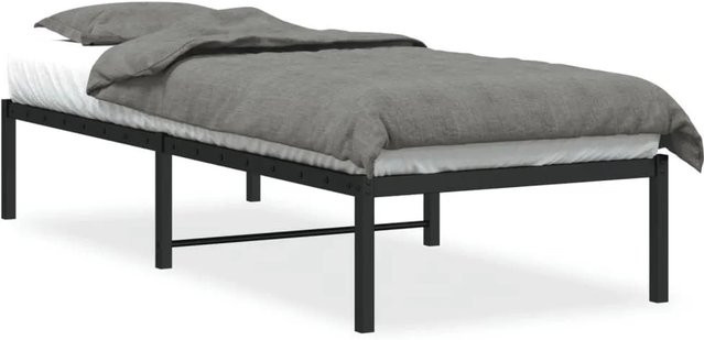 vidaXL Bettgestell aus Metall in Schwarz Matt, klassisches Design, B/T/H: 80 x 200 cm - Bild 1