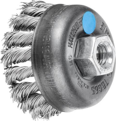 PFERD Topfbürste gezopft TBG M14 für Winkelschleifer mit Edelstahl-Draht Ø 0,50 mm, Durchmesser: 65 mm, Farbe: Silber - Bild 1
