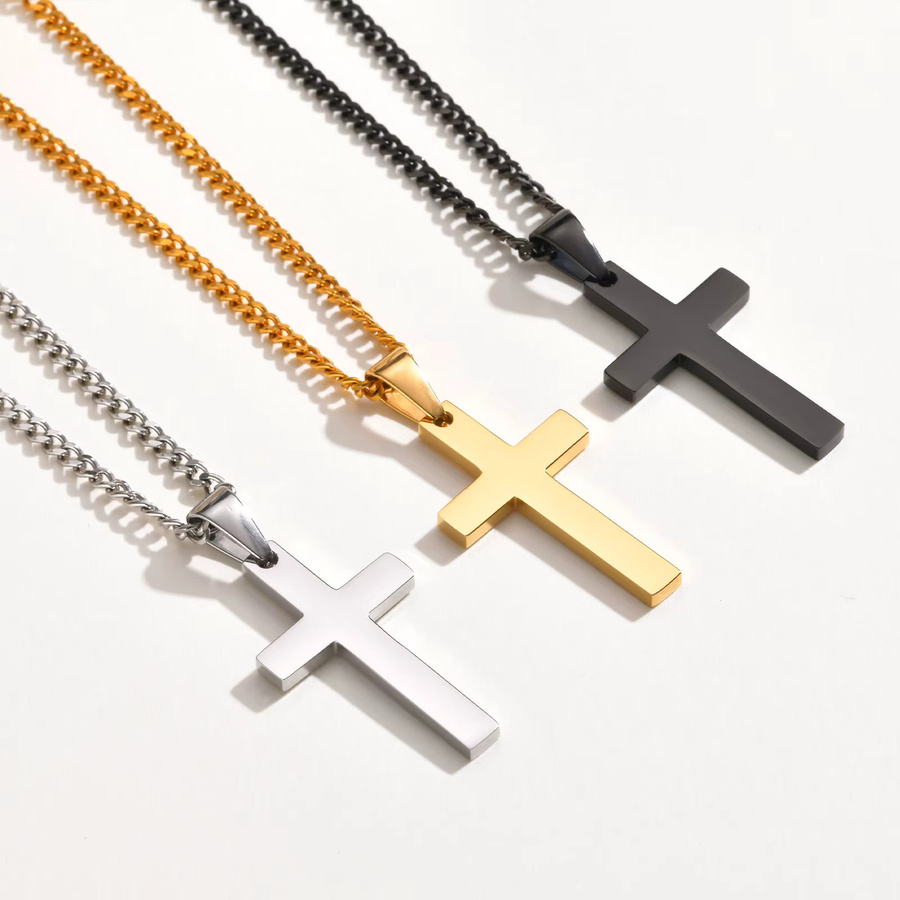 mprainbow Halskette mit Kreuz-Anhänger, Edelstahl, Herren - Bild 2