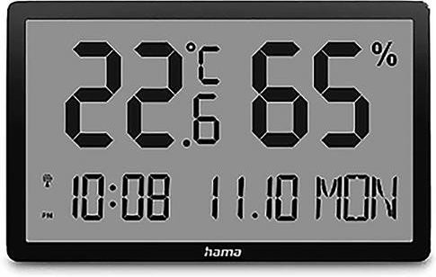 Hama Lombok Digitales Thermo-Hygrometer mit DCF-Funk in Schwarz - Bild 1