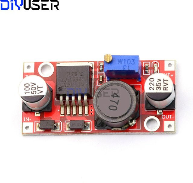 DIYUSER LM2596 Abwärtswandler einstellbares Leistungsmodul in Rot, 3,2–40 V auf 1,2–35 V, 3 A mit TDK-Induktivität - Bild 1
