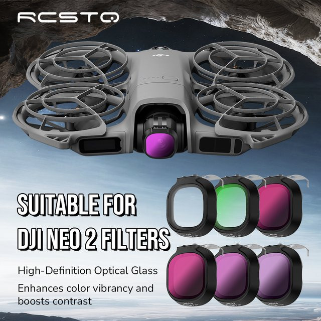 RCSTQ Drohnen-Objektivfilter-Set für DJI Neo2 mit ND8 ND16 ND32 CPL und UV-Filtern - Bild 1