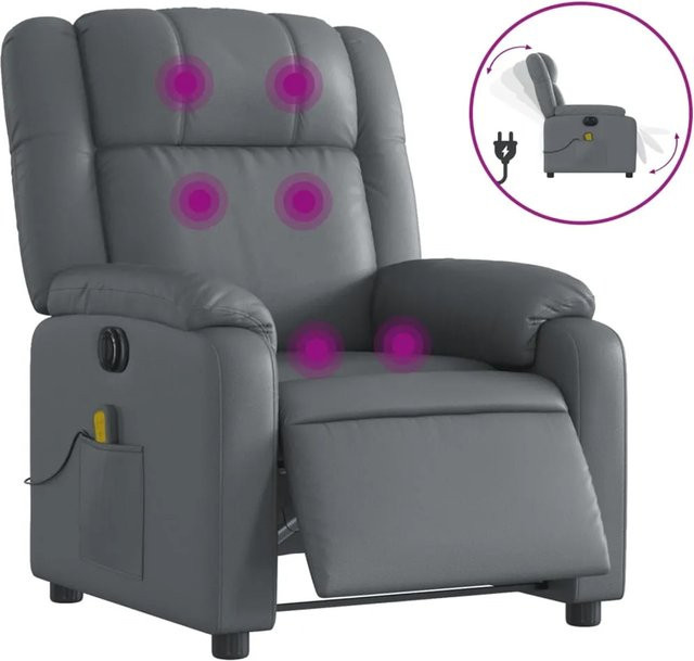 vidaXL Massagesessel Elektrisch Grau Kunstleder Modell 6 - Bild 1