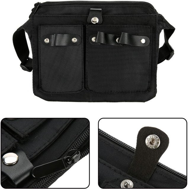 DIYelecs Friseurwerkzeugtasche in Schwarz mit Hüftgurt und Trageriemen für Scheren und Kämme - Bild 1