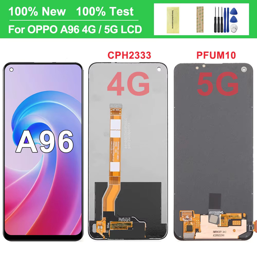 Oppo A96 4G CPH2333 LCD Display Touchscreen Digitizer Montage mit Rahmen in Schwarz - Bild 1
