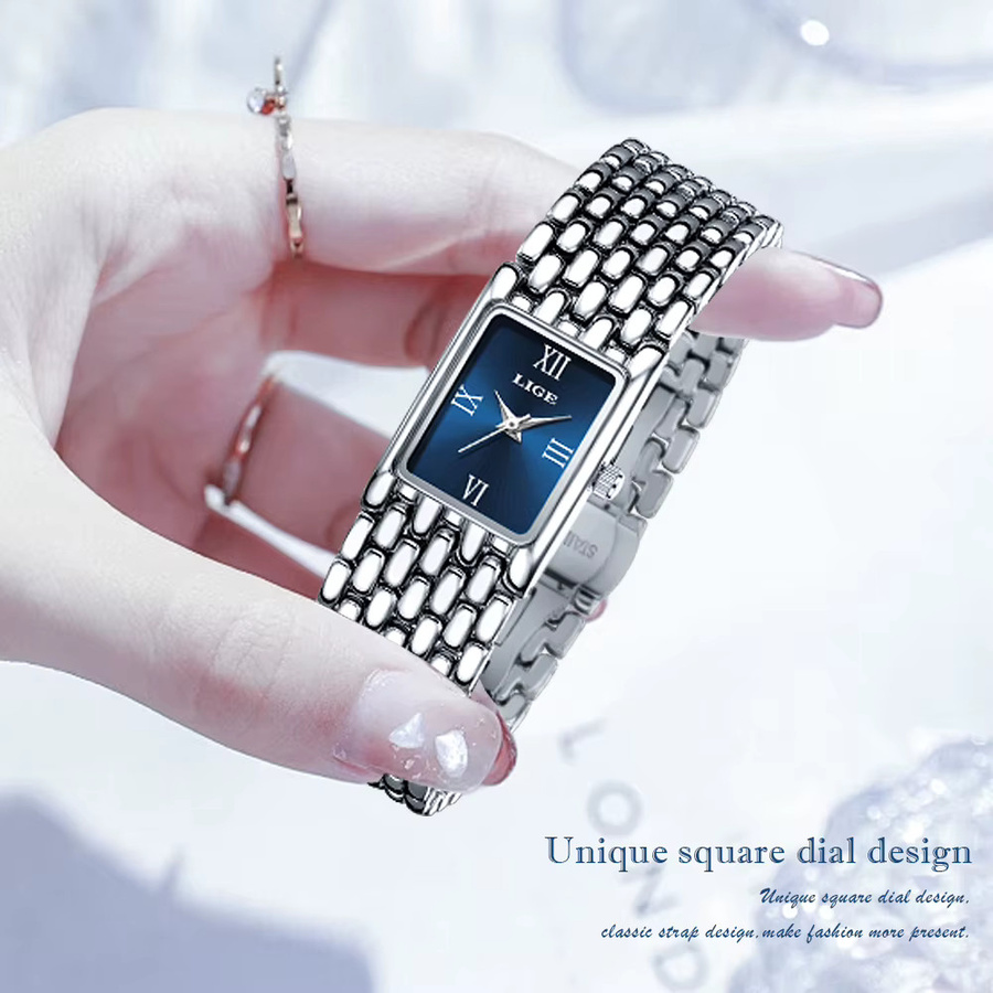 LIGE Armbanduhr Quarz, Edelstahl, Silber, Damen - Bild 2