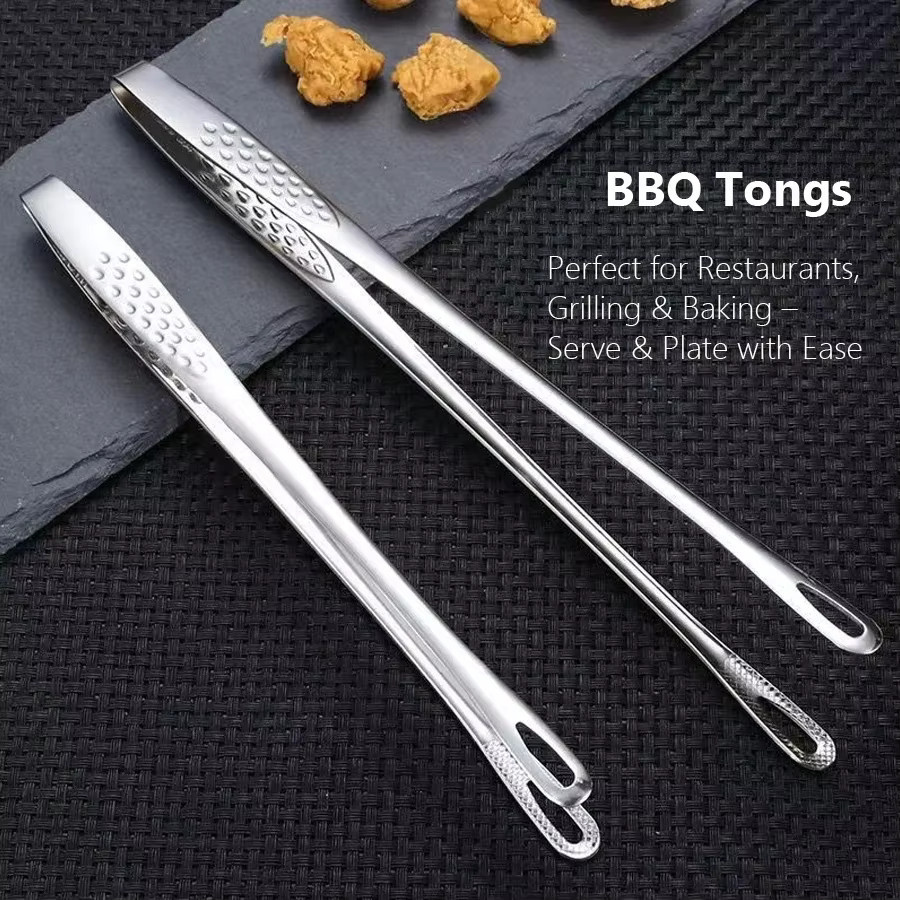 Hitzebeständige Edelstahl-Küchenzange von ouhoe in Silber für BBQ, Grill und Buffet - Bild 3