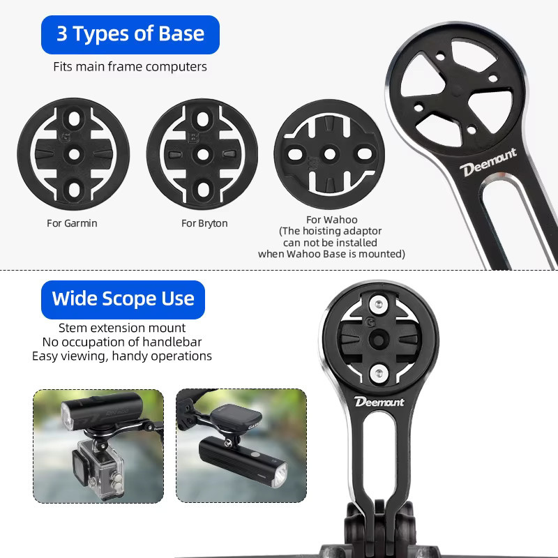 Bontrager Computerständer Schwarz mit Adapter für Garmin Wahoo Bryton IGPSPORT GoPro Kamera und Scheinwerfer passend für Trek und Cervelo - Bild 3