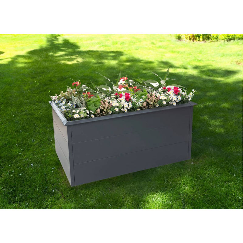 Westmann Hochbeet Primus aus verzinktem Stahl in Anthrazit, Breite: 150 cm, Tiefe: 75 cm, Höhe: 77 cm - Bild 7