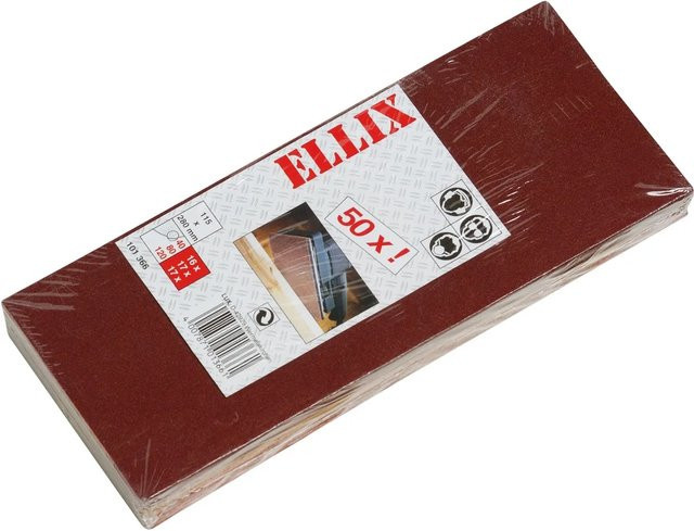 ELLIX Schleifstreifen-Set 50-teilig für Holz in Braun mit Körnungen K40, K80, K120 - Bild 1