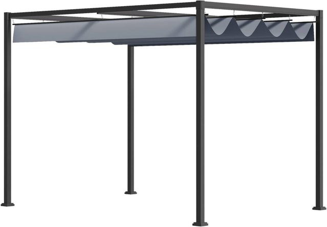Outsunny Pergola modern aus Stahl in Dunkelgrau, B/H/L: 300 x 222 x 400 cm - Bild 1