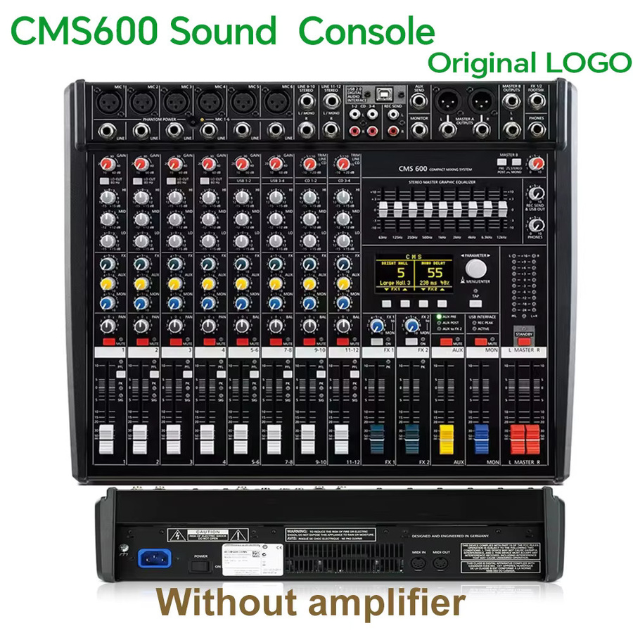 Powermate PM600-3 Powered Audio Mixer Console in Schwarz mit 6+2 Kanälen und integriertem 2x1000W 4Ω Verstärker für professionelle DJ-Bühnen und Live-Events - Bild 4