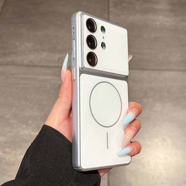 Luxuriöse Kristallglänzende Samsung Handyhülle mit MagSafe für S25 S26 Plus S24 FE S23 Ultra in Rot oder Weiß - Bild 1