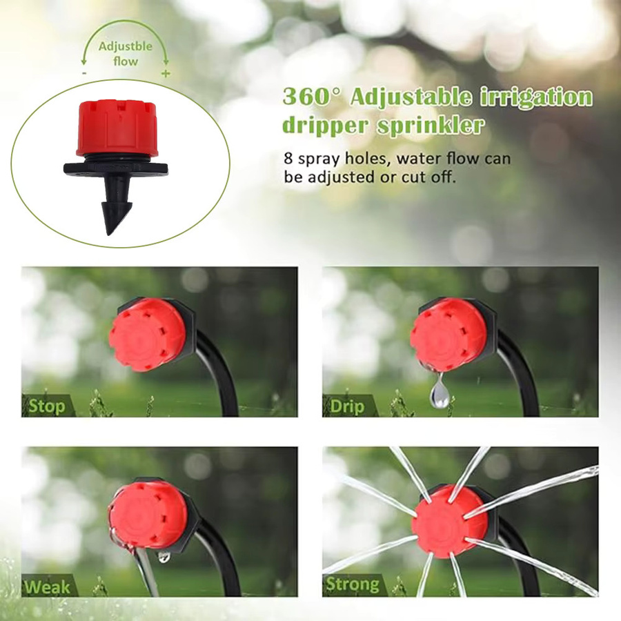 Tragbares Micro-Tropfbewässerungssystem mit einstellbaren Tropfern und Nebelbewässerung, 20 m Gartenschlauch-Set - Bild 5