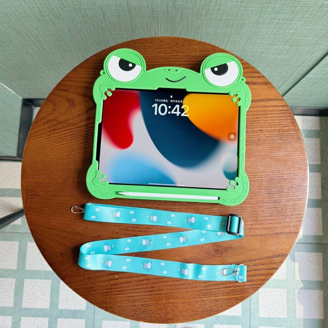 Silikon Tablet Hülle mit Cartoon Frosch für Samsung Galaxy Tab A11 8,7 Zoll und Tab A9 8,7 Zoll, Farbe: Grün - Bild 1