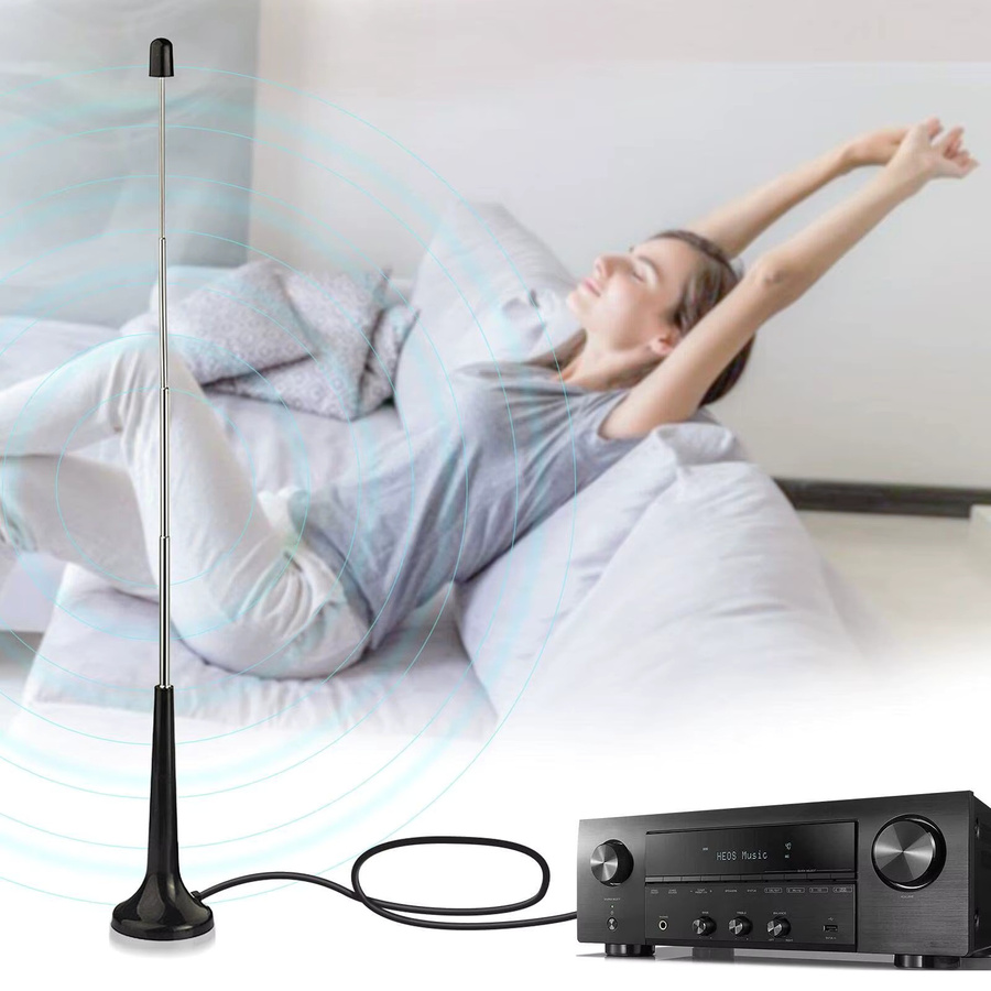 ALLOET Hochleistungs-FM-Teleskopantenne in Schwarz mit 3 Adaptern für DAB-Radio und Digital-FM-Radio, 75 Ohm - Bild 3