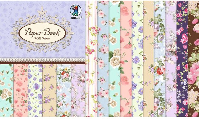 URSUS Designpapier-Set Blumenpracht in Multicolor mit glänzender Oberfläche - Bild 1