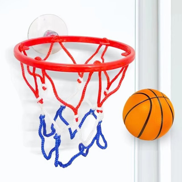 Kid Indoor Mini Basketballkorb Set, mit Saugnapf Wandbehang, Bunt / Mehrfarbig - Bild 1