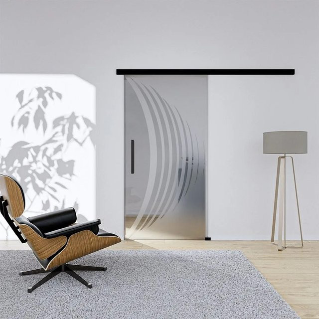 Hansaglas Glasschiebetür Avus 1 Komplettset in Schwarz mit Griffstange, Glas und Aluminium, B/H: 102,5 x 205,0 cm - Bild 1