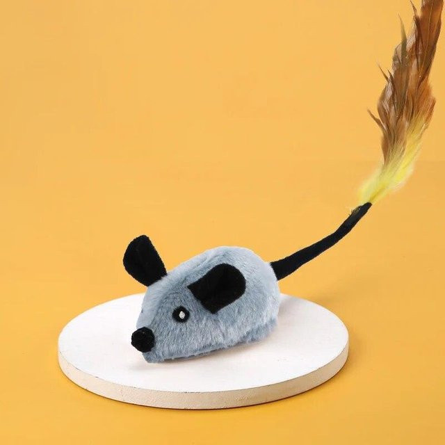 TianJinGeErLiShangMaoYouXianGongSi Intelligente laufende Maus, Katzenspielzeug, interaktives bewegliches elektrisches Plüschspielzeug, grau - Bild 1