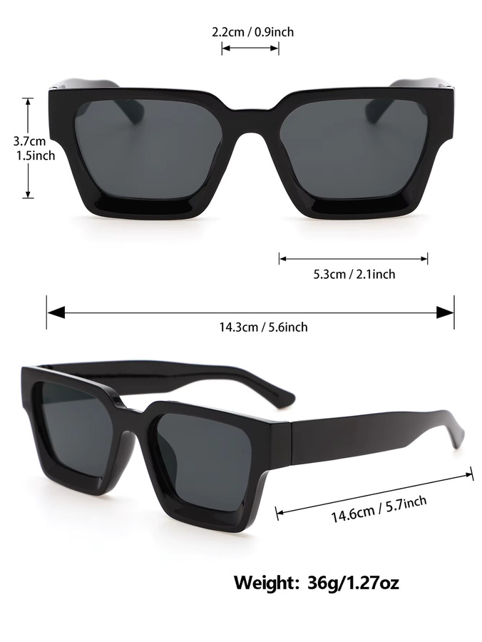 Fairmarry Unisex Korrektionsbrille, Vollrand, Square, Kunststoff, black - Bild 3