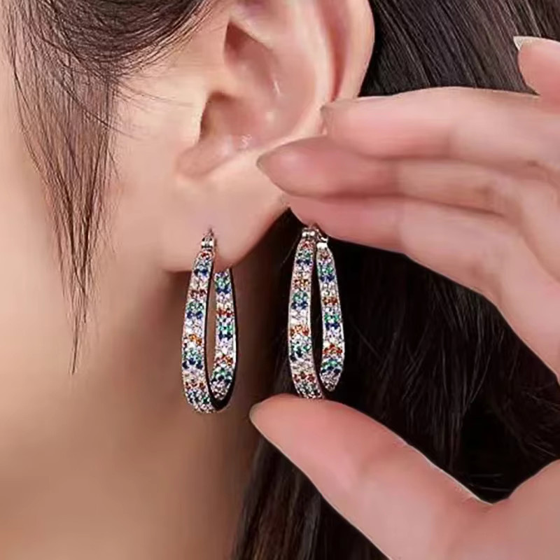 Huitan Trendy Ohrringe, Silber, Zirkonia, Damen - Bild 2