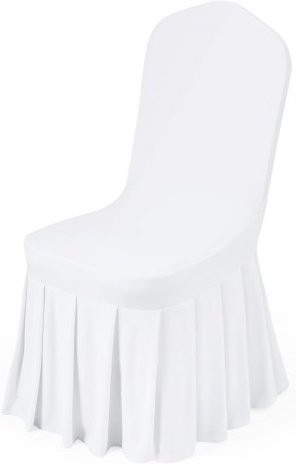 VEVOR Stuhlhussen 30er Set aus Polyester-Spandex in Weiß mit flacher Vorderseite für Esszimmer und Bankette, B/T/H: 51 x 45 x 95 cm - Bild 1