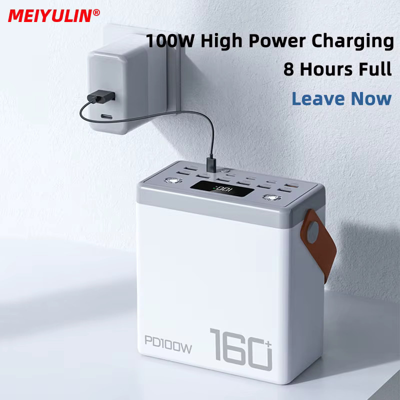 MEIYULIN Power Bank mit 160000 mAh Kapazität, PD 100 W Schnellladung, USB-C, Weiß - Bild 4