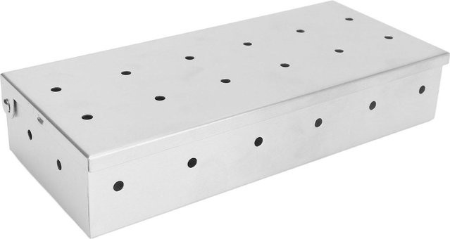 Igeteck Räucherbox Professional aus Edelstahl für Grill und BBQ, Farbe: Silber/Weiß - Bild 1