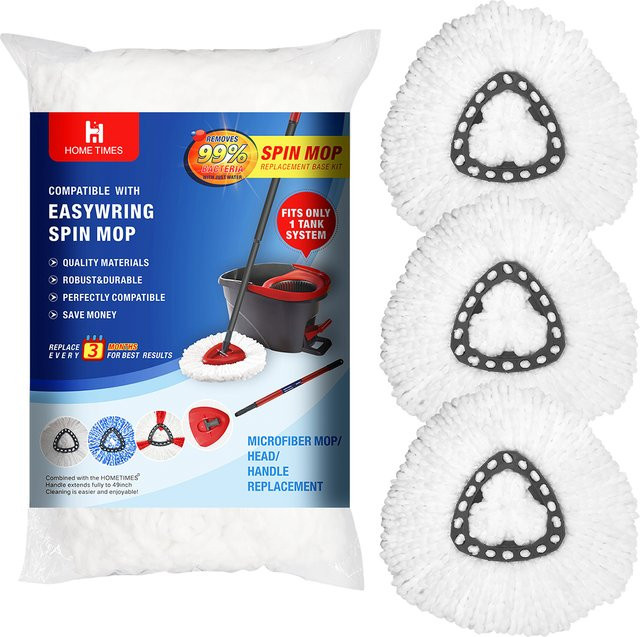 3er-Pack Ersatz-Spin-Mop-Nachfüllungen für O-Cedar Triangle Spin Mop in Weiß - Bild 1