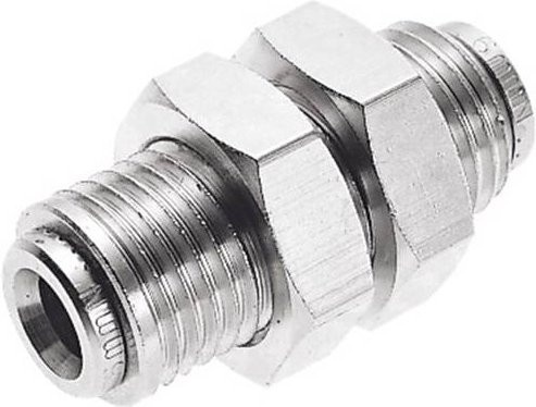 Norgren IMI Gerade-Verbinder 100290600 in Silber mit Außengewinde M14 x 1.5 und 6mm Rohr-Durchmesser - Bild 1