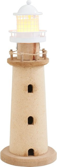 VBS Leuchtturm Haven Light in Beige im maritimen Design für Tabletop aus MDF-Holz, Metall und Kunststoff - Bild 1