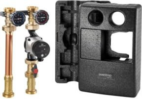 Oventrop Anbindsystem Regumat S-180 DN 32 mit Grundfos-Pumpe ALPHA2 32-60 und Wandhalterung inklusive Isolierung - Bild 1