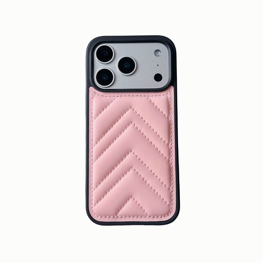 Stoßfeste Handyhülle im Daunenjacke-Design für iPhone 17, 16, 15, 14, 13, 12, 11 Pro Max in Rot oder Pink - Bild 2