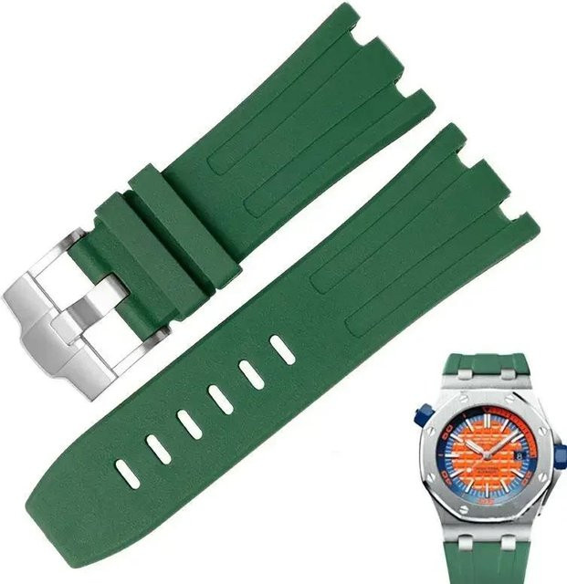 Uhrenarmband Gummi-Silikon, grün, 28 mm, Unisex - Bild 1