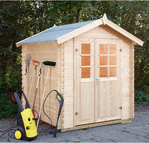 WOLFF FINNHAUS Gartenhaus Lyon aus Holz in Beige, B/H/T: 222 x 222 x 214 cm - Bild 1