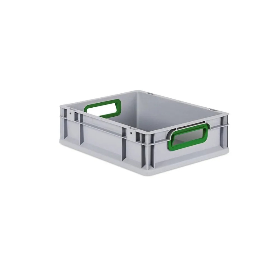 PROREGAL Eurobox Nextgen Color Transportbox mit Griffen, Grün, H x B x T: 12 x 30 x 40 cm, 11 Liter, offene Eurobox mit glattem Boden - Bild 2