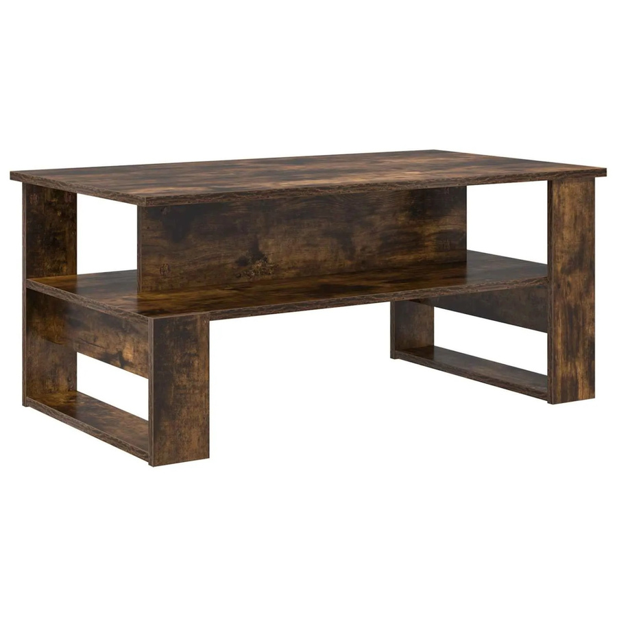 vidaXL Couchtisch aus Holzwerkstoff in Raucheiche, modern und rechteckig, Braun, B/T/H: 90 x 50 x 40 cm - Bild 2