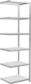 Schulte Anbauregal Steckregal MULTIplus250 mit 6 Fachböden und Kreuzstrebe, Farbe: Lichtgrau, B/T/H: 250 x 60 x 75 cm - Bild 1