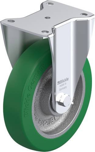 Blickle Bockrolle BH-GST 200K in Grün und Silber mit Stahlgehäuse und 200 mm Rad-Durchmesser - Bild 1