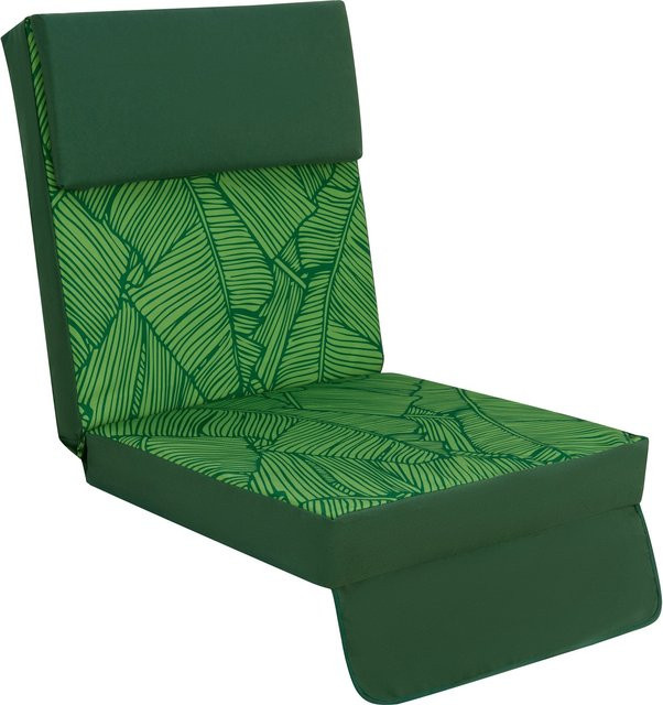 Sitzkissen für Hollywoodschaukel Talca 4-Sitzer in Grün-Blattmuster aus Polyester - Bild 1